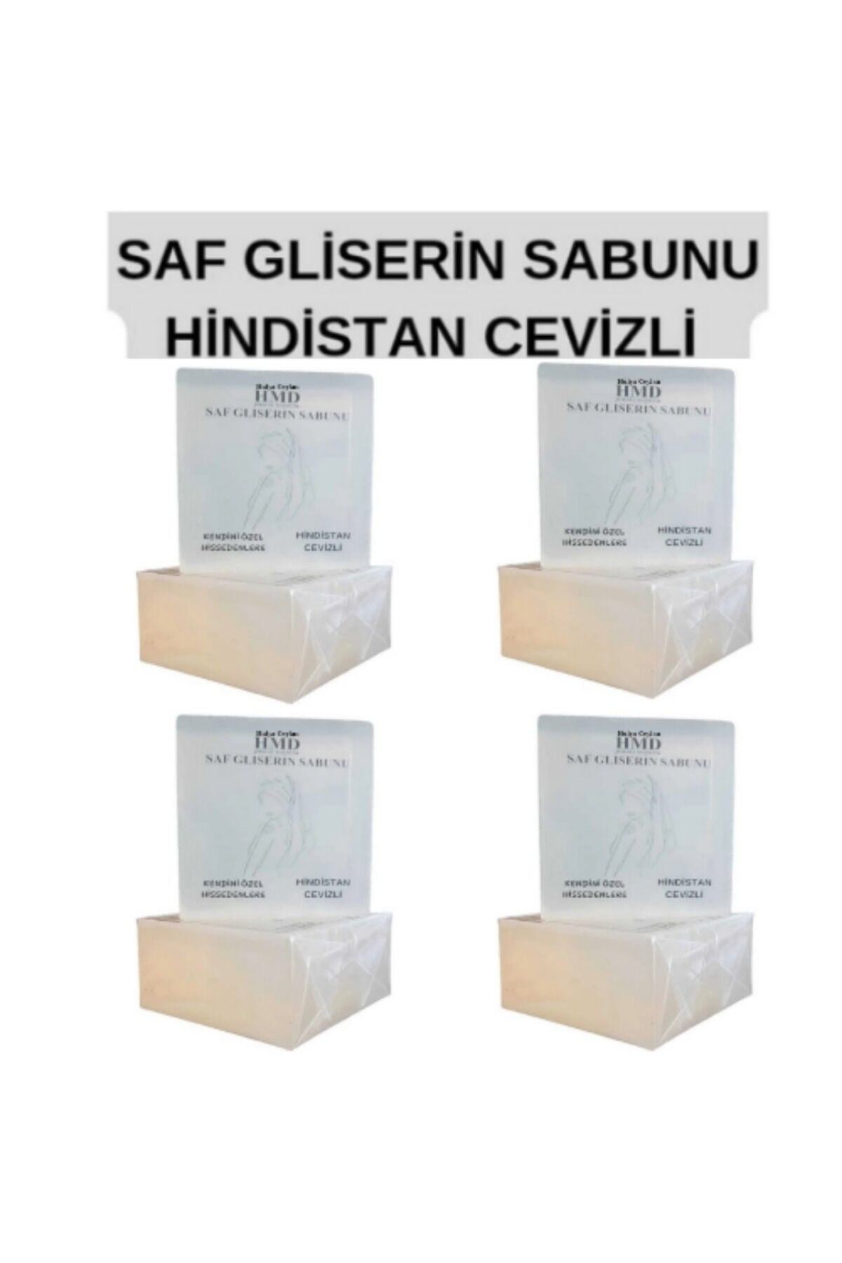Saf Gliserin Sabunu 120 gr X 4 Ad.Hindistan Cevizli Onarıcı,Besleyici,Nemlendirici Şeffaf Gliserin Sabunu