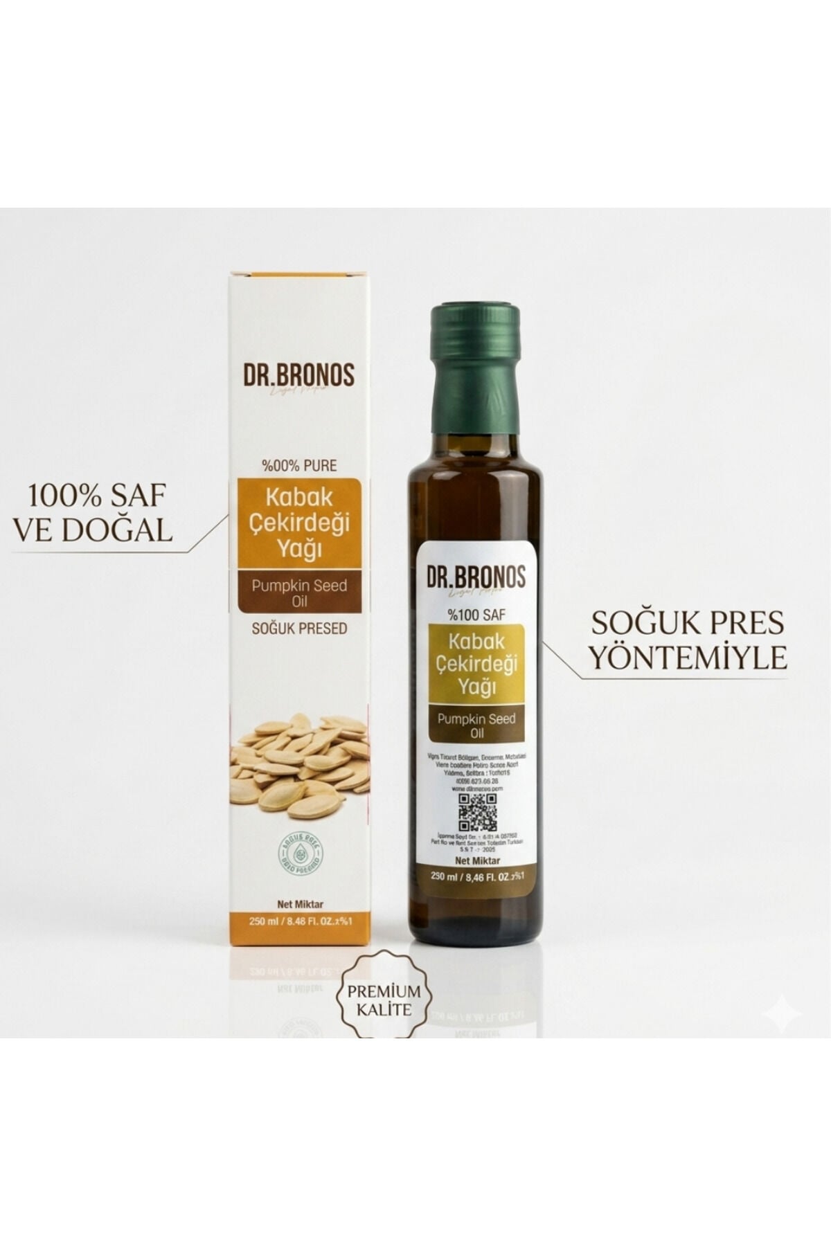 %100 Saf Kabak Çekirdeği Yağı 250 ml Soğuk Sıkım Doğal | Saf ve Katkısız Bitkisel Bakım ve Beslenme Yağı