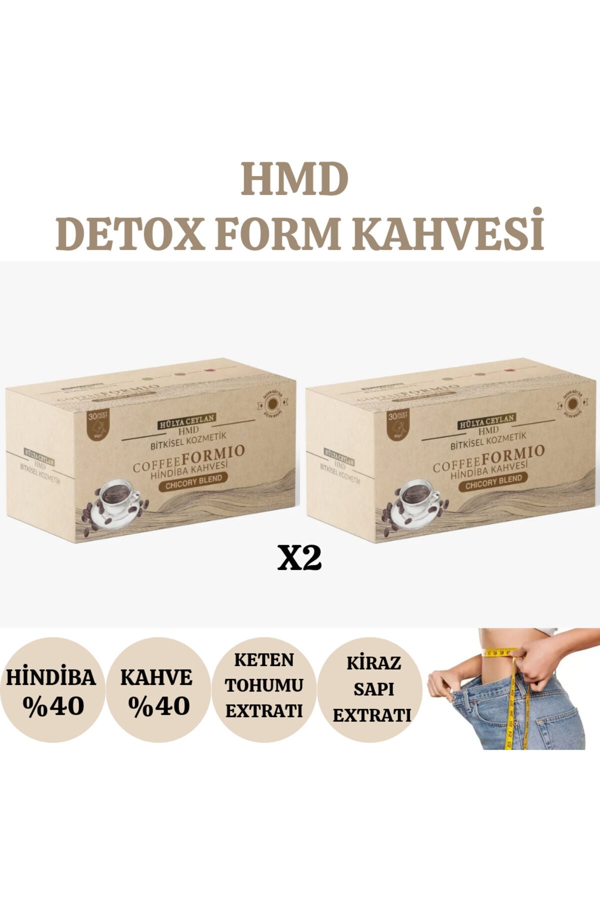 Hindiba Kahvesi Detox Diyet Form Cafe 2 Paket x 1 Aylık Kullanım 30x3gr