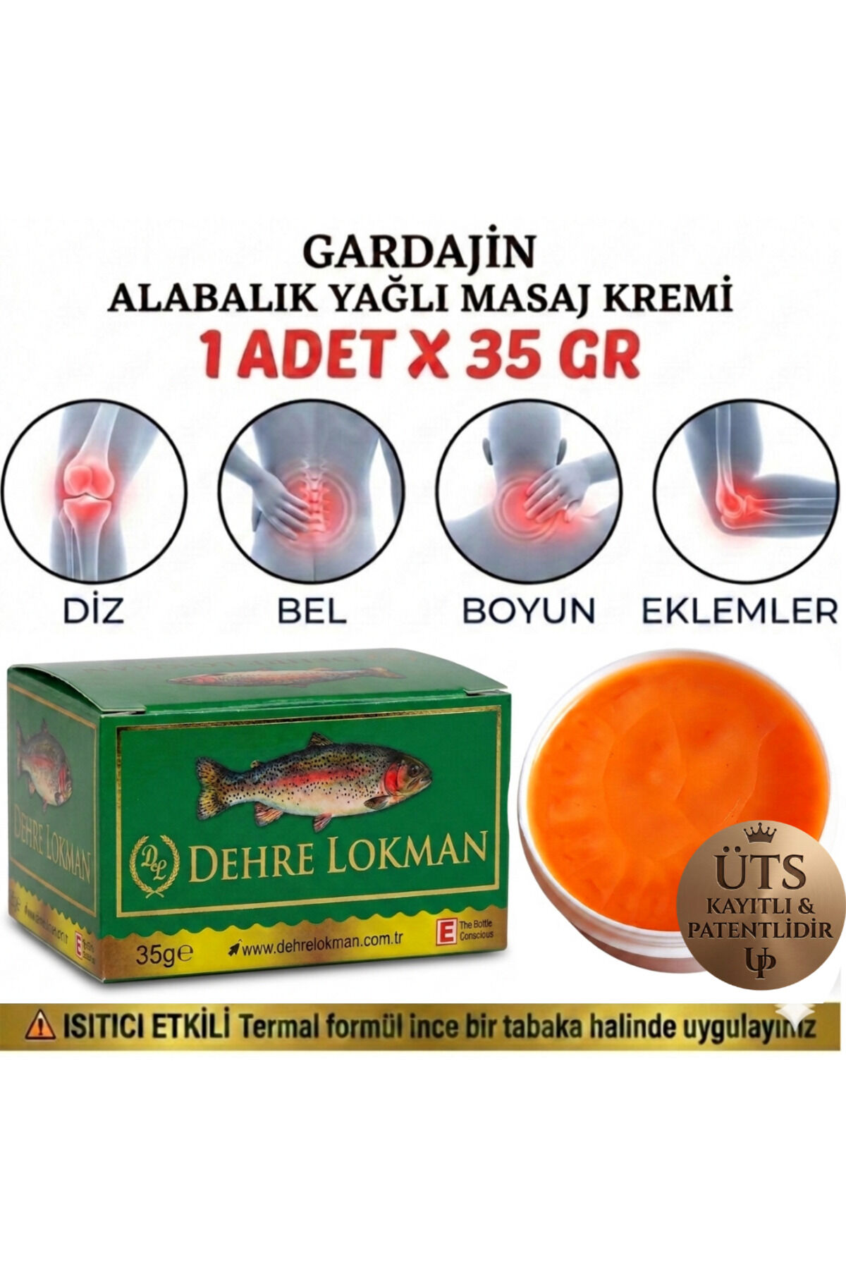 Gardajin Alabalık Yağı Özlü Masaj Kremi 35gr.Diz,Bel,Boyun ve Eklemler İçin