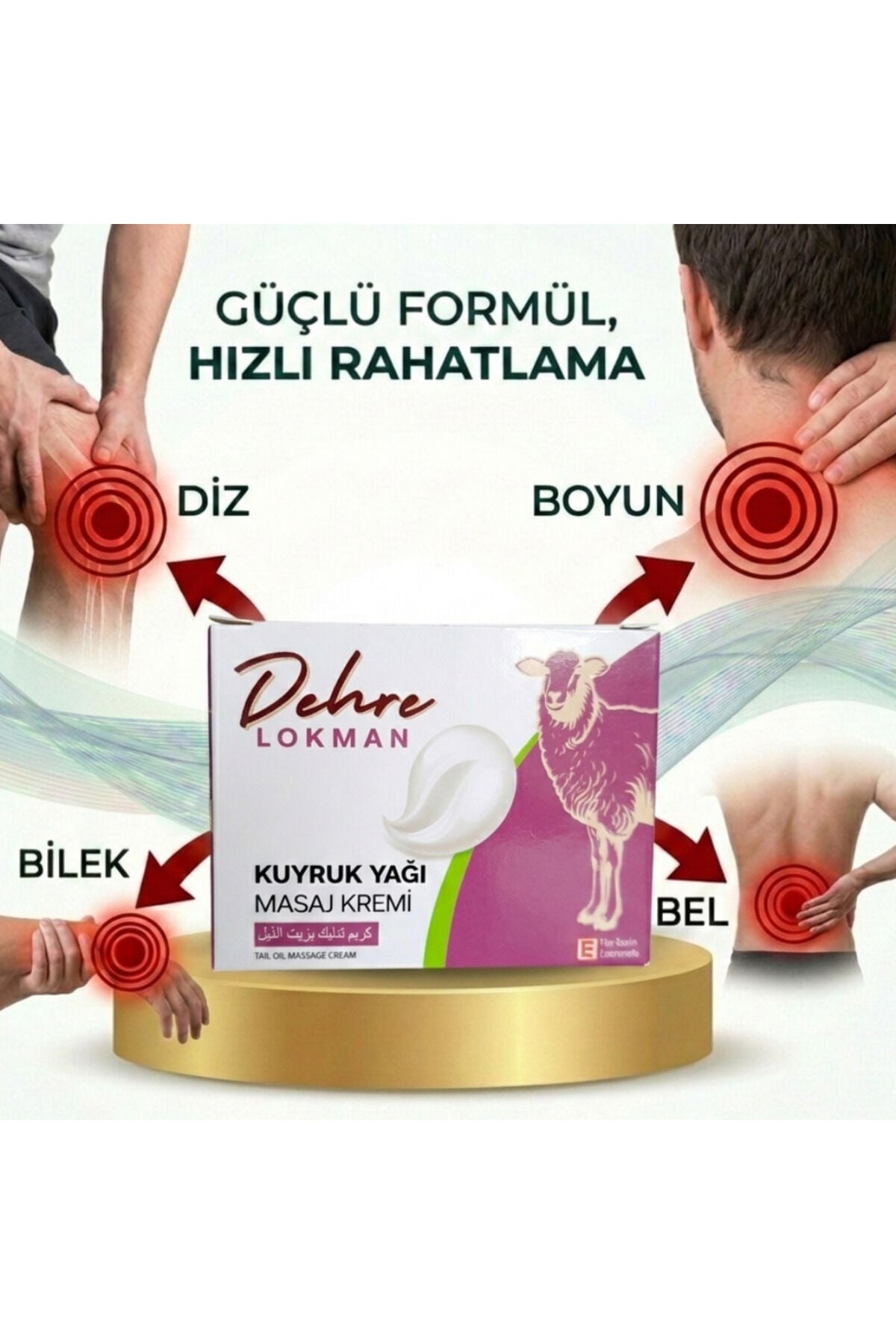 Kuyruk Yağlı ve Lanolinli Masaj Kremi 90 gr  Diz, Bel, Sırt, Boyun, Kas ve Eklemler İçin