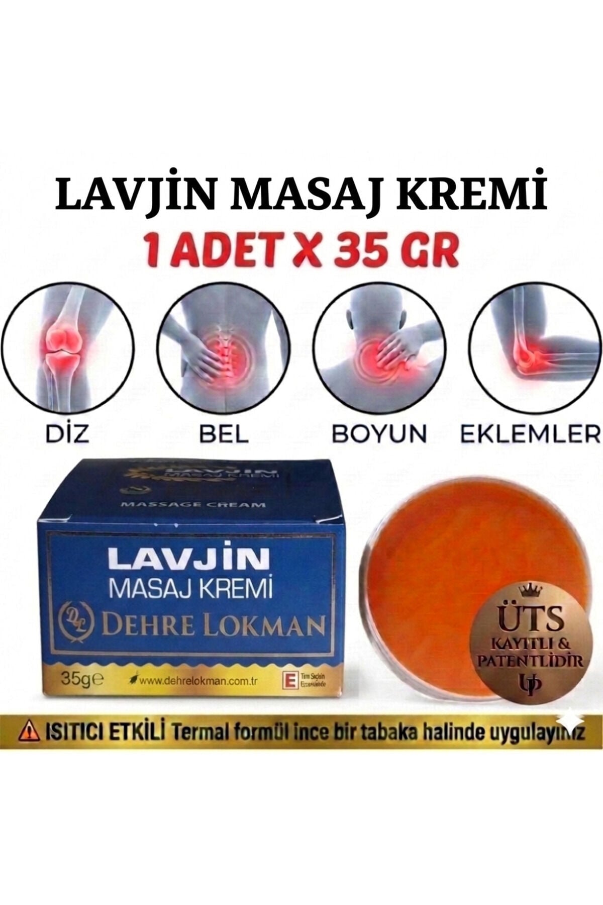 Dehre Lokman Lavjin Alabalık Yağlı Masaj Kremi 35 gr | Diz, Bel, Boyun, Kas ve Eklemler İçin Taşınabilir ve Etkili Bakım Kremi ile rahatlatıcı bakım elde edin.