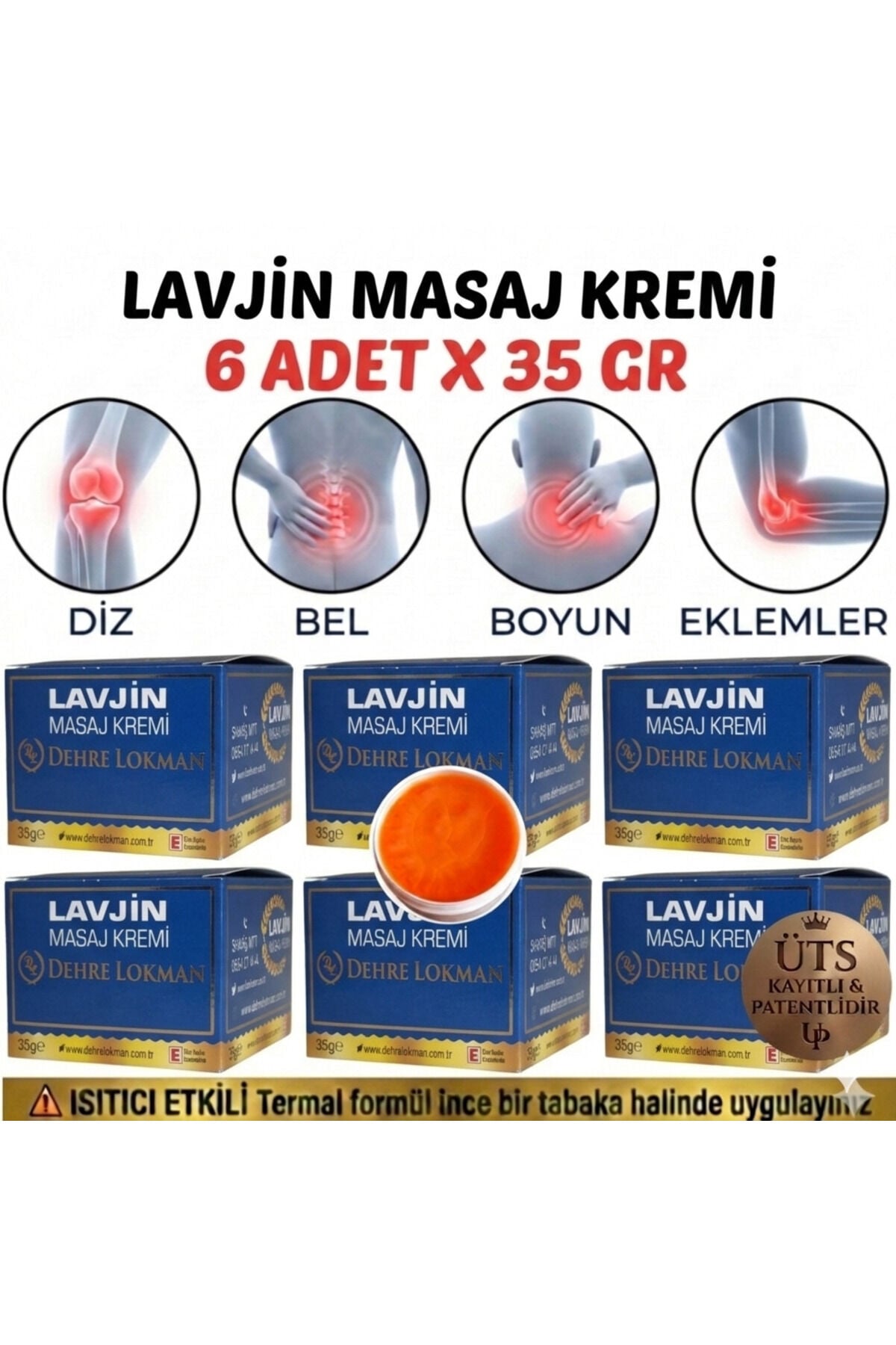 Dehre Lokman Alabalık Yağlı Masaj Kremi 6 x 35 gr | Diz, Bel, Boyun, Kas ve Eklemler İçin Taşınabilir ve Etkili Bakım Seti