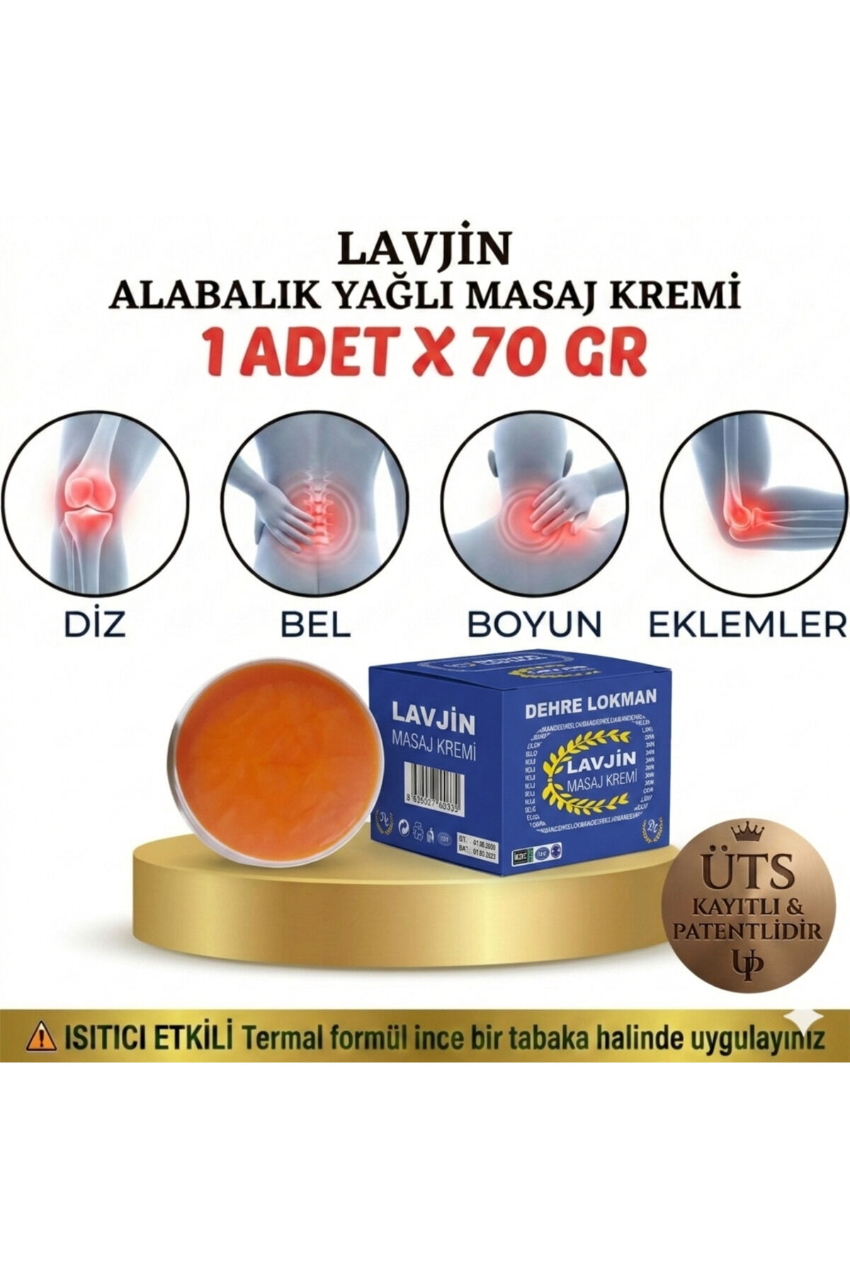 Dehre Lokman Lavjin Masaj Kremi 70 Gr | Diz, Bel, Boyun Kas ve Eklemler İçin Ferahlatıcı ve Rahatlatıcı Bakım