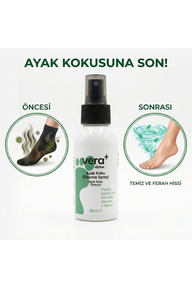 Ayak Koku Önleyici ve Terleme Karşıtı Sprey 100 ml | Ferahlatıcı, Nemlendirici ve Ayakkabı Koku Giderici Sprey