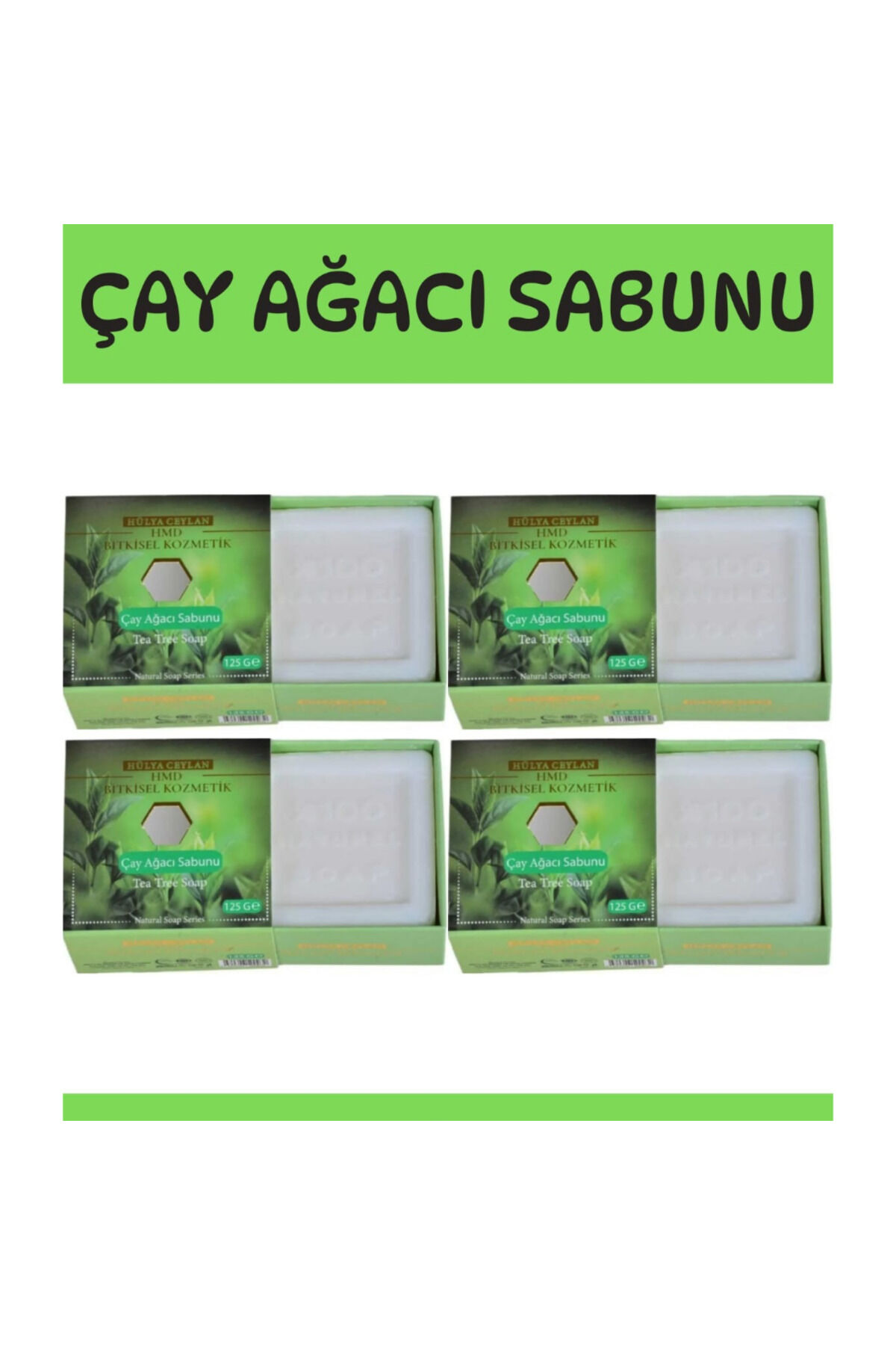 Çay Ağacı Sabunu 4 x 125 gr | Arındırıcı, Akne ve Sivilce Karşıtı Doğal Cilt Bakım Sabunu