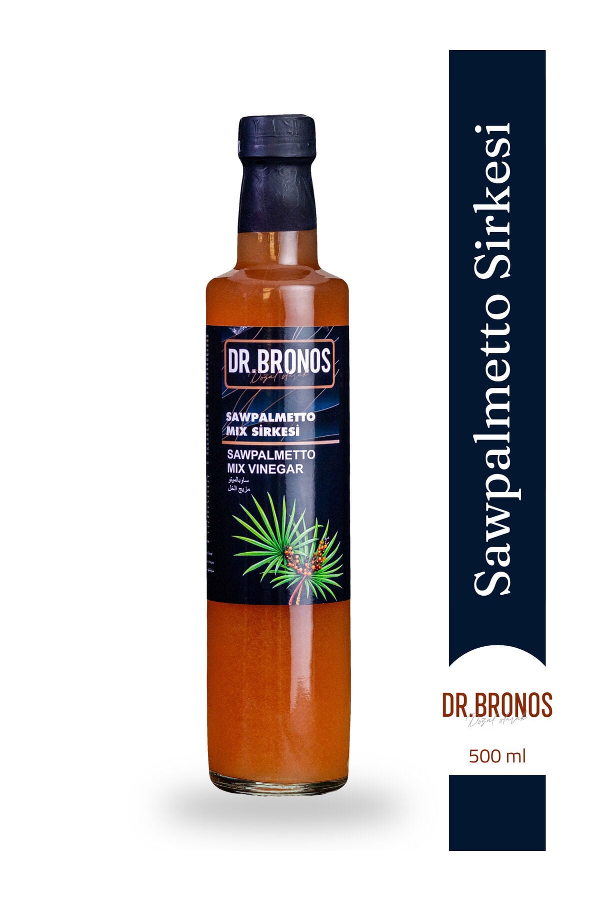 Sawpalmetto Sirkesi 500 ml (Doğal Fermantasyon) | Cüce Palmiye Özlü Doğal Fermente Sirke