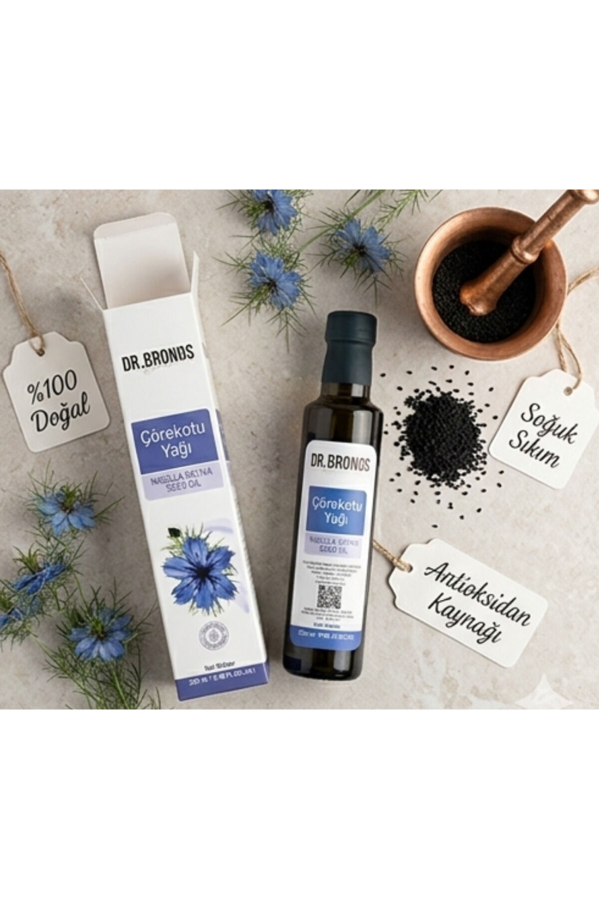 %100 Saf Çörek Otu Yağı 250 ml Soğuk Sıkım Doğal | Soğuk Pres Üretim Saf Bitkisel Yağ