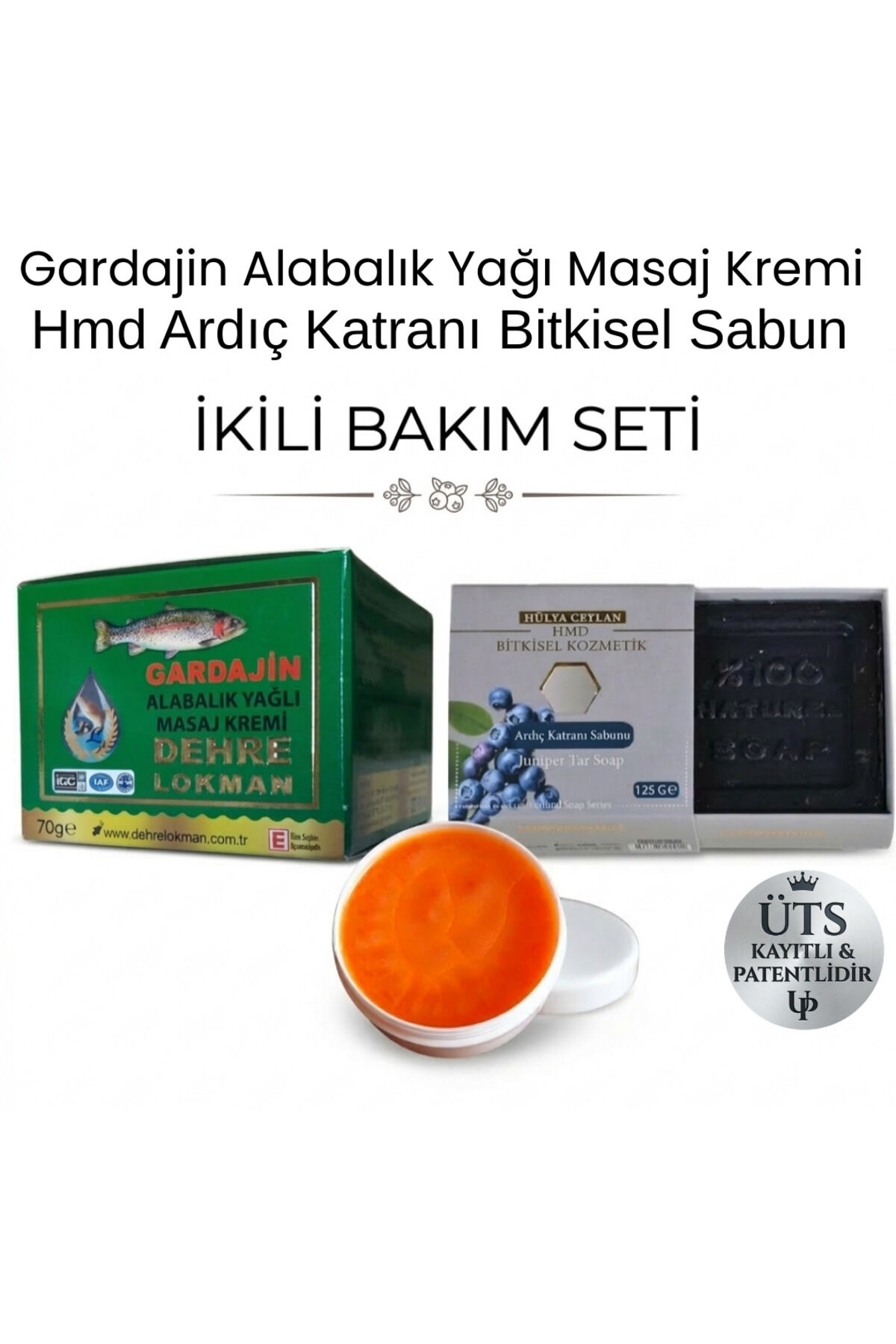 Gardajin Alabalık Yağı Masaj Kremi&Hmd Ardıç Katranı Sabun(İkili Bakım Seti) ile cildinize ve kaslarınıza bütünsel bakım sağlayın.