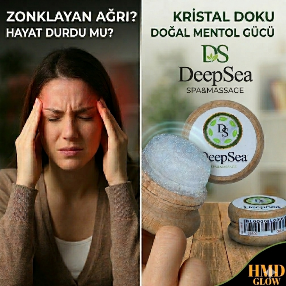 Doğal Kristal Mentol Migren Taşı 2 ad. (Baş, Şakak, Boyun ve Ense İçin Ferahlatıcı ve Rahatlatıcı Bakım Taşı)