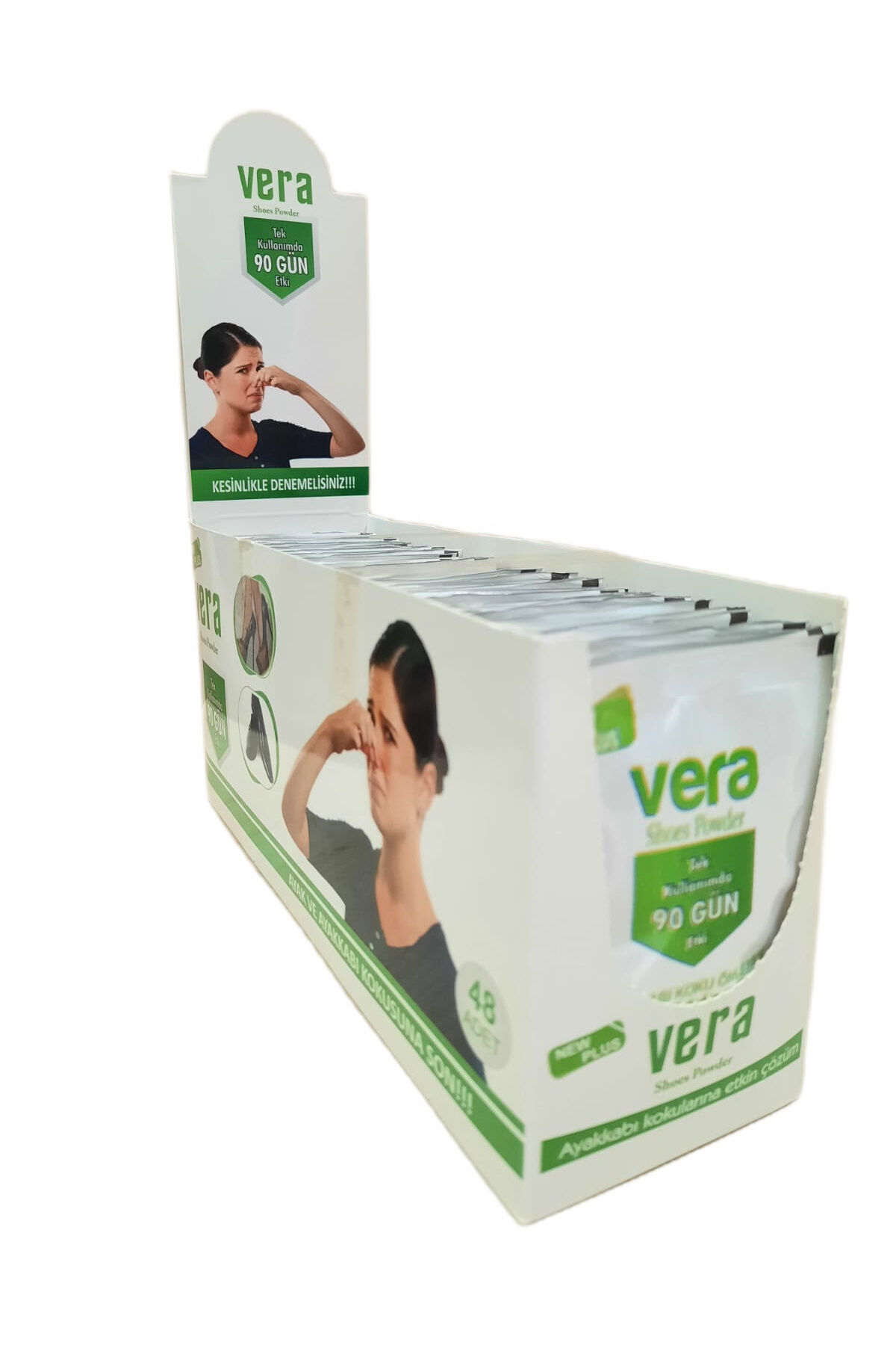 Ayak ve Ayakkabı Koku Önleyici Toz 10 gr x 48'li Karton Stand | Etkili Koku Giderici, Ferahlatıcı (Standlı Toplu Paket)