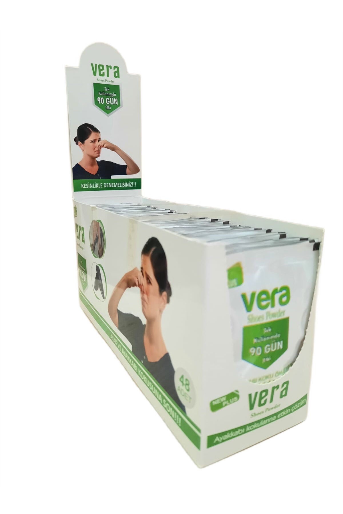 Ayak ve Ayakkabı Koku Önleyici Toz 10 gr x 48'li Karton Stand | Etkili Koku Giderici, Ferahlatıcı (Standlı Toplu Paket)
