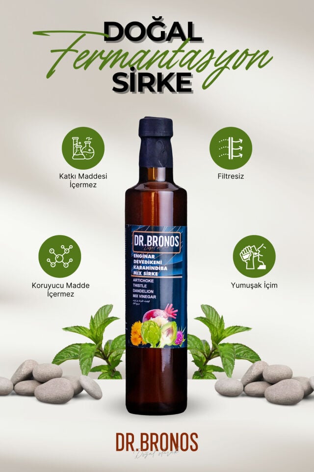 Enginar Devedikeni Karahindiba Mix Sirke 500 ml (Doğal Fermantasyon)