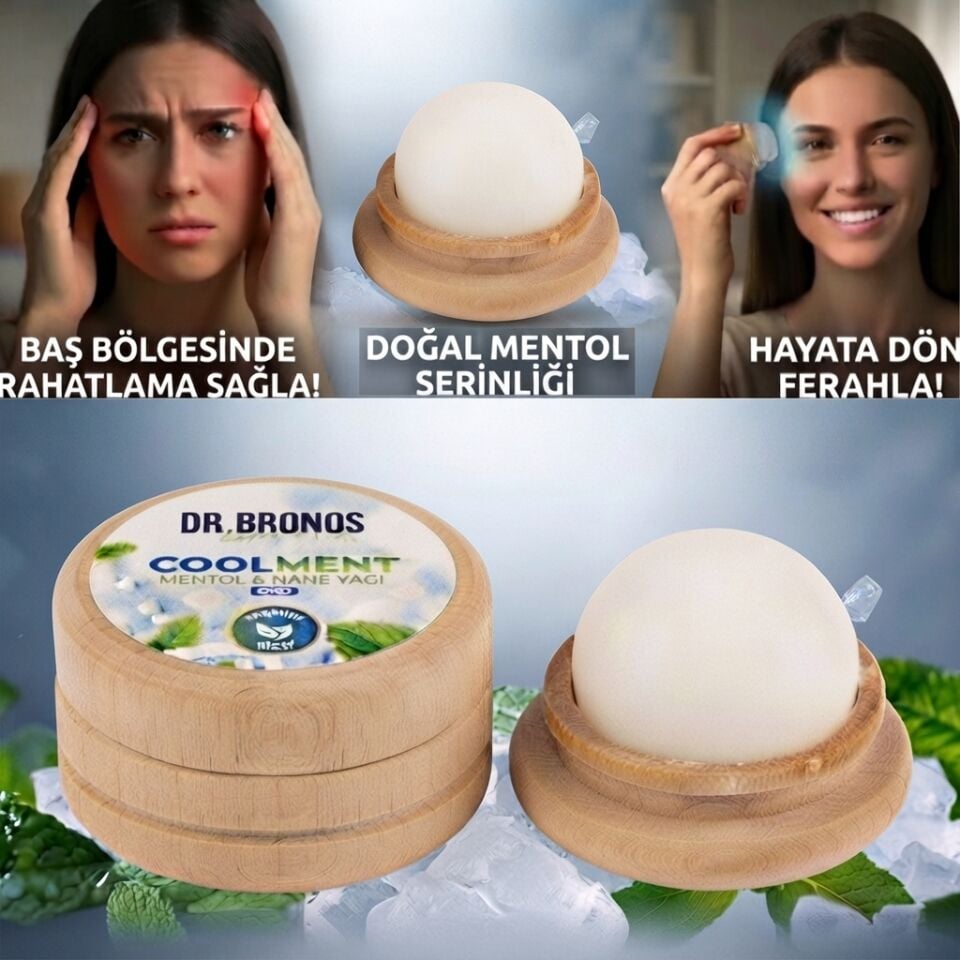 Coolment Doğal Kristal Mentol Migren Taşı - Baş, Şakak, Boyun ve Ense İçin Ferahlatıcı ve Rahatlatıcı Bakım Taşı (Nane Yağı Özlü)
