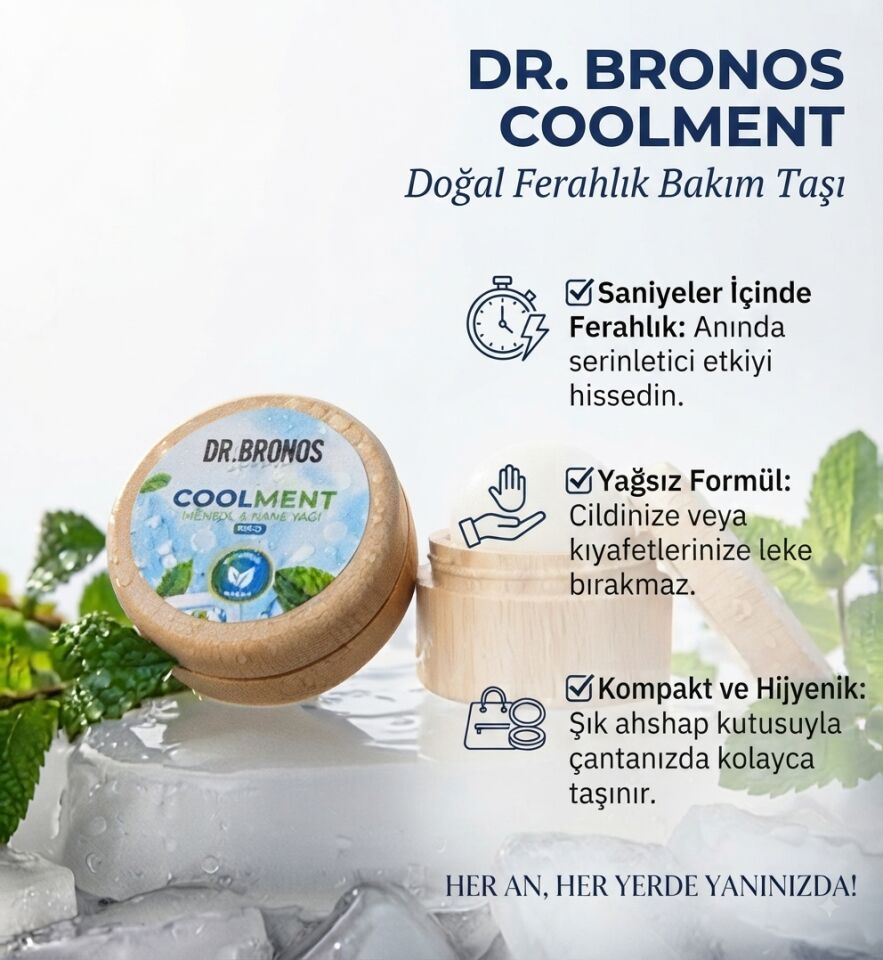 Coolment Doğal Kristal Mentol Migren Taşı 3 Ad.- Baş, Şakak, Boyun ve Ense İçin Ferahlatıcı ve Rahatlatıcı Bakım Taşı (Nane Yağı Özlü)