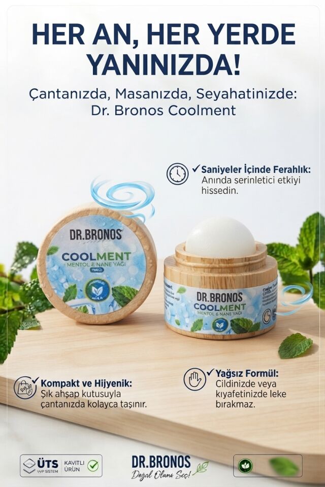 Coolment Doğal Kristal Mentol Migren Taşı 3 Ad.- Baş, Şakak, Boyun ve Ense İçin Ferahlatıcı ve Rahatlatıcı Bakım Taşı (Nane Yağı Özlü)
