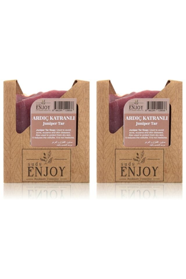 Doğal Ardıç Katranlı El Yapımı Yüz, Saç ve Vücut Sabunu 100 gr x 2 Adet | Sabun, Derinlemesine Arındırıcı, Dengeleyici ve Çok Yönlü Bakım Sabunu