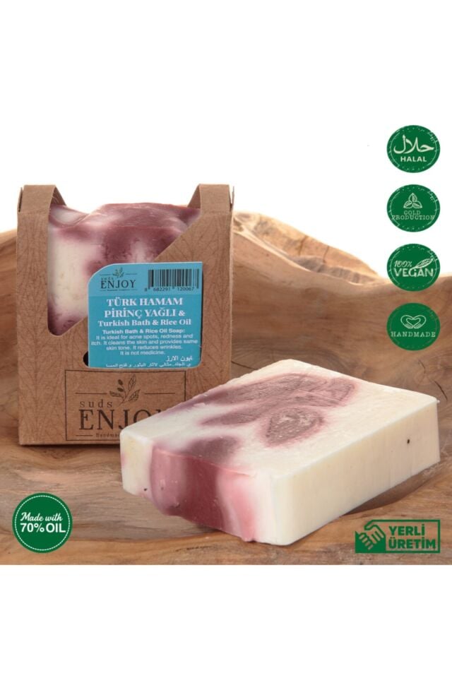Doğal El Yapımı Türk Hamamı Sabunu 100 gr | Geleneksel El Yapımı Bitkisel Katı Sabun, Derinlemesine Arındırıcı ve Ferahlatıcı Geleneksel Hamam Kokulu Cilt ve Vücut Bakım Sabunu