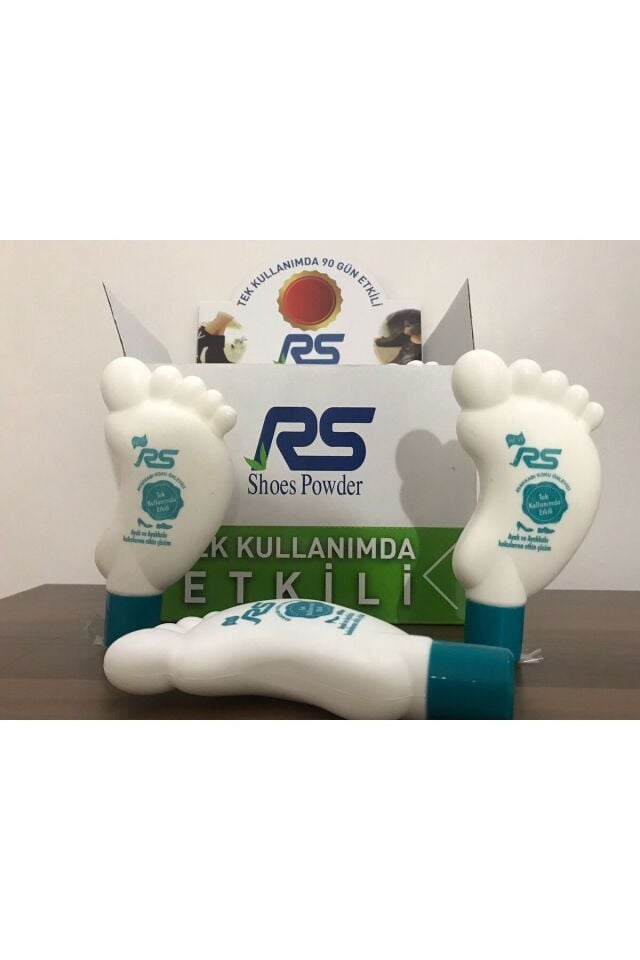Rs Ayakkabı Koku Önleyici Toz 100 gr 12'li Stand | Profesyonel Ayakkabı Kokusu Giderici ve Ferahlatıcı Bakım Tozu (12 Adet Ekonomik Standlı Paket)