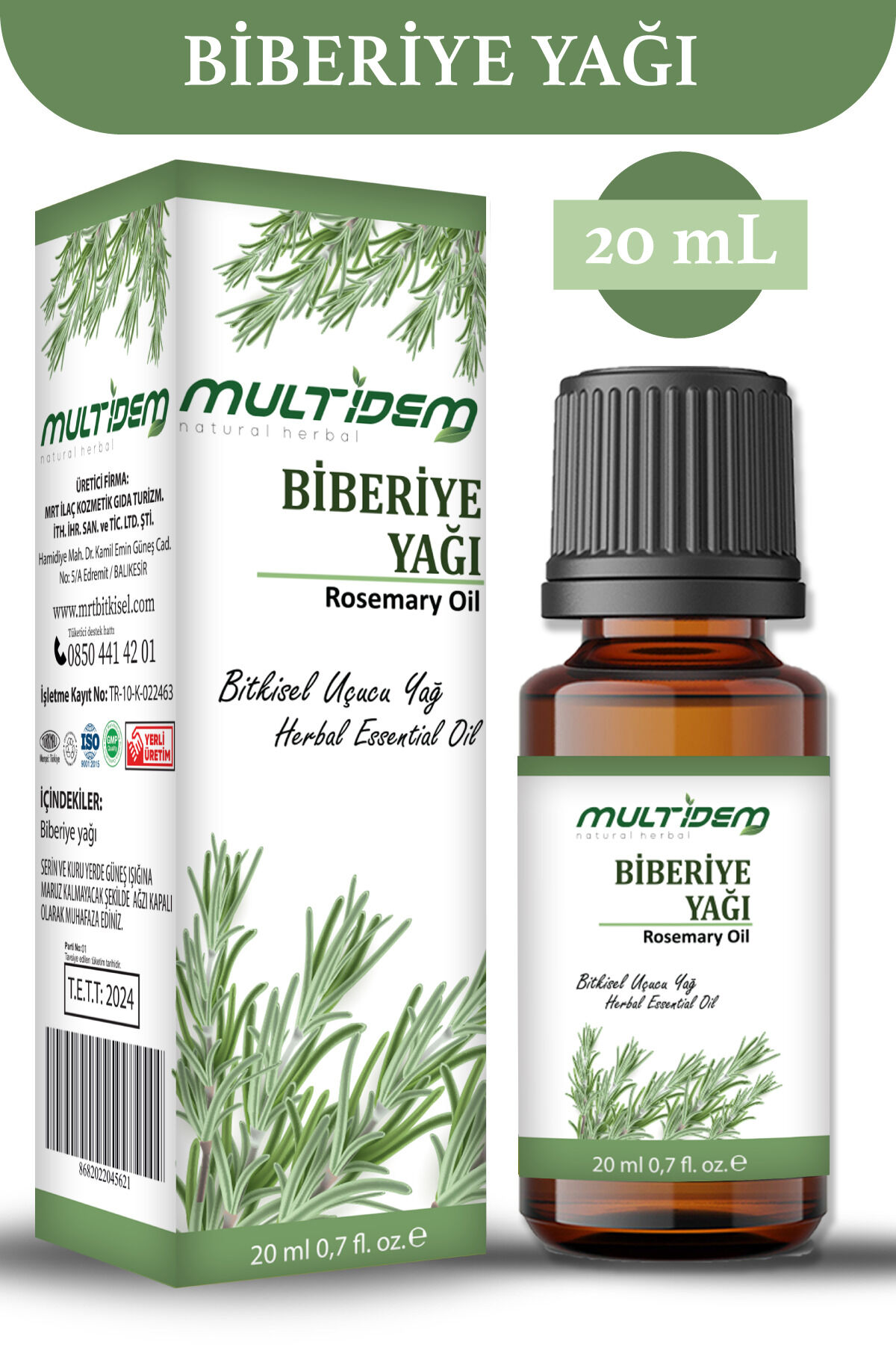 Biberiye Yağı 20 ml | Soğuk Sıkım Saf Bitkisel Sabit Yağ, Saç Köklerini Güçlendirici, Canlandırıcı ve Arındırıcı Saç ve Cilt Bakım Yağı