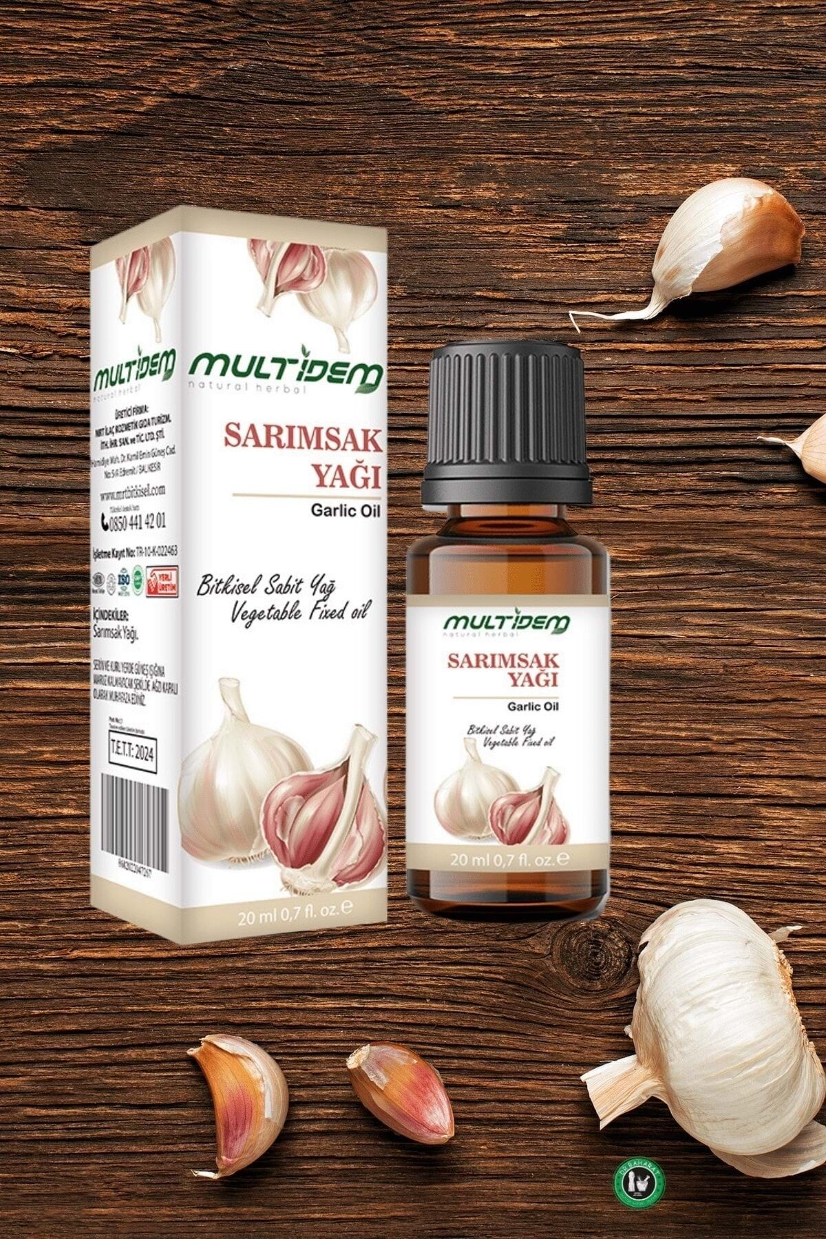 Multidem Sarımsak Yağı 20 ml |  Bitkisel Sabit Yağ, Saç Dökülmesine Karşı Bakım, Güçlendirici ve Canlandırıcı Saç ve Cilt Bakım Yağı