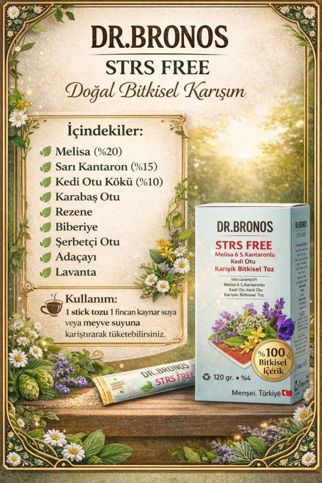Stresfree Melisalı - Karabaşlı - Kediotlu 30'lu Stick Çay | Rahatlatıcı ve Sakinleştirici Bitki Çayı