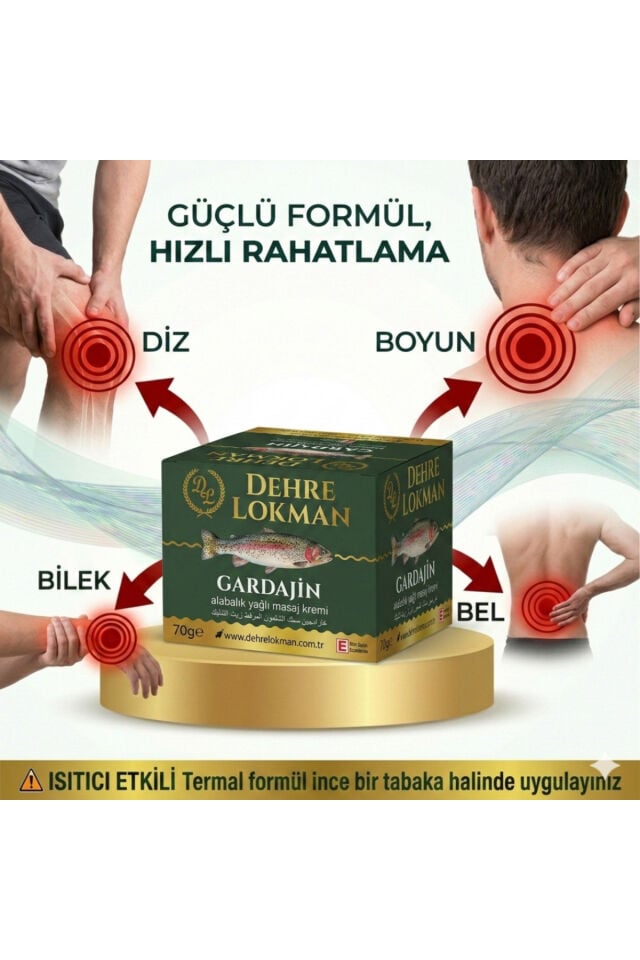 Gardajin New Lüx Alabalık Yağlı Masaj Kremi 70 gr | Diz, Bel, Boyun ve Eklemler İçin Rahatlatıcı ve Yatıştırıcı Bakım Kremi