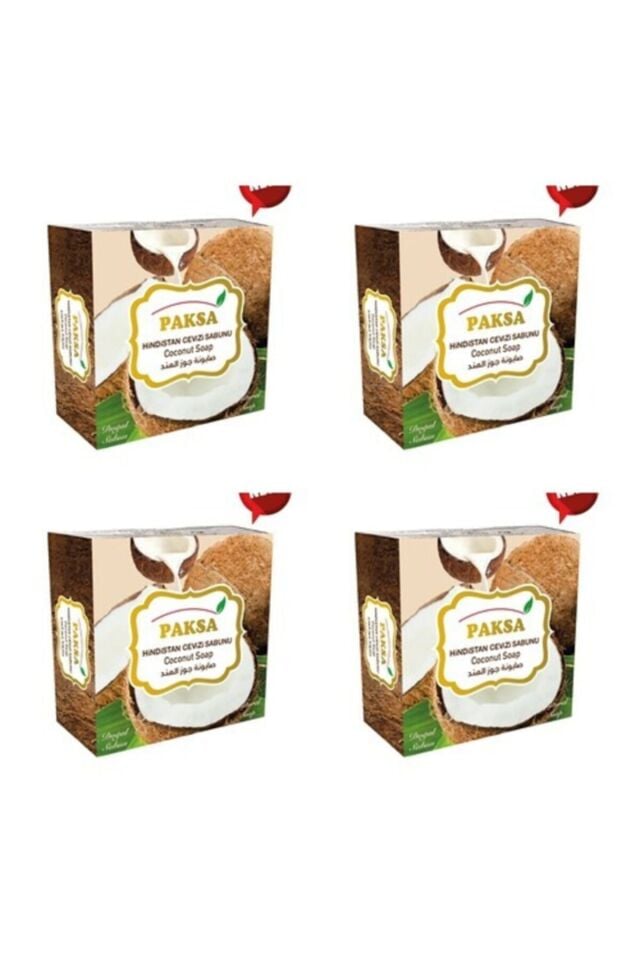 Hindistan Cevizi Sabunu 4x125 gr | Doğal Bitkisel Katı Sabun, Yoğun Nemlendirici, Besleyici ve Yumuşatıcı Cilt ve Vücut Bakım Sabunu (4'lü Ekonomik Paket)