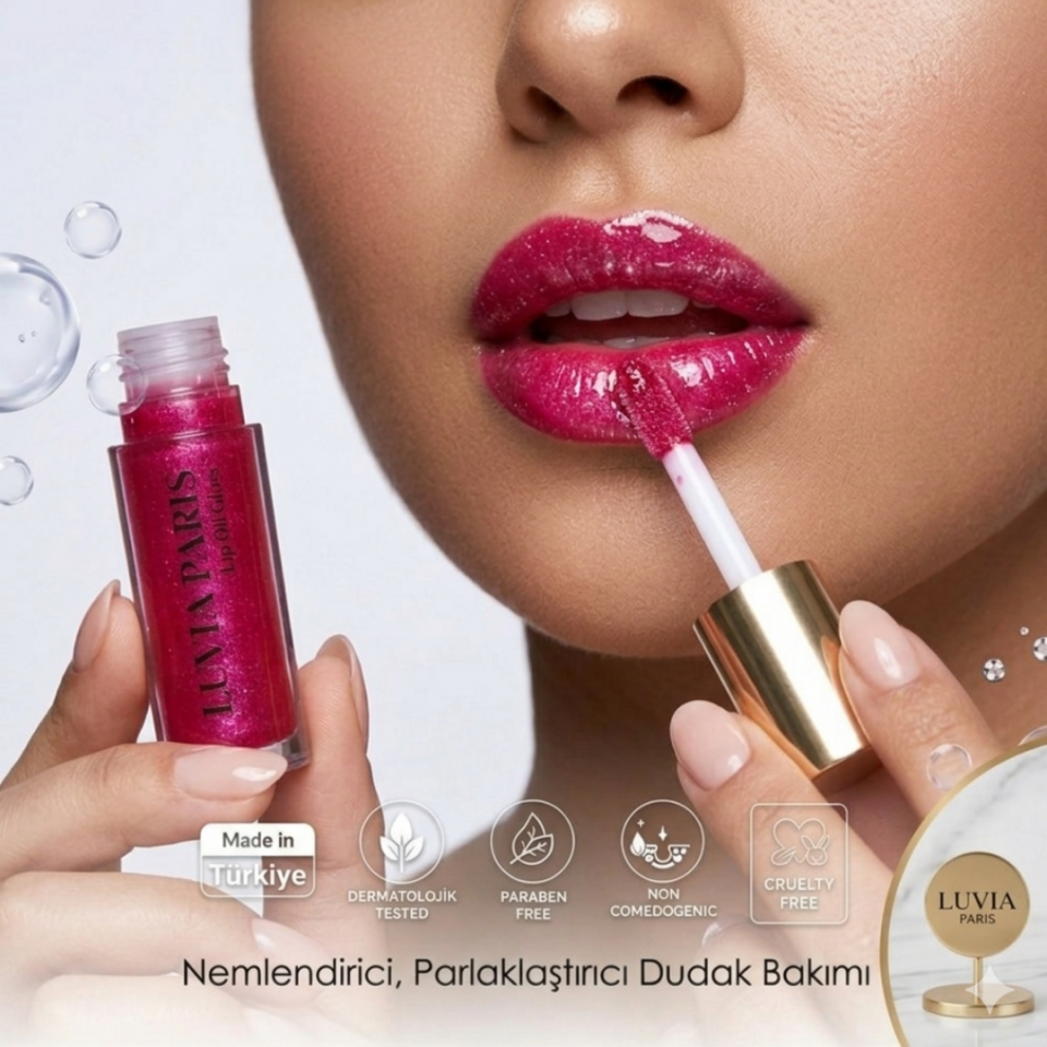 Simli Dudak Parlatıcısı Lip Oil Gloss - Yoğun Nemlendirici & Dolgunlaştırıcı Karpuz Çilek Dudak Yağı 5 ml | Simli Lip Gloss, Dolgunlaştırıcı ve Besleyici Dudak Bakım Yağı
