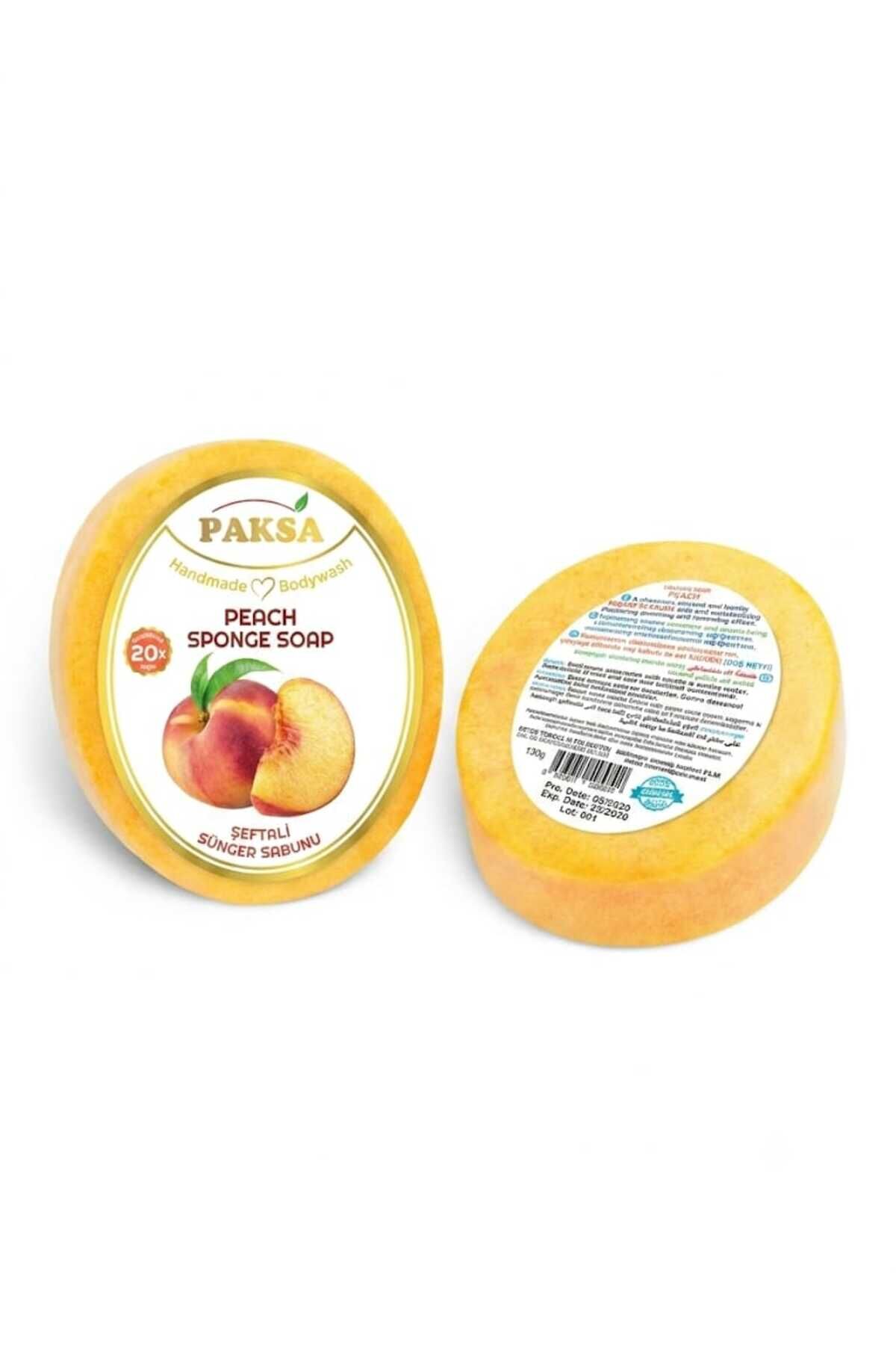 Doğal Şeftali Özlü Süngerli Duş Sabunu 125 gr | Doğal Bitkisel Duş Sabunu, Peeling Etkili, Canlandırıcı ve Nemlendirici Vücut Bakım Sabunu