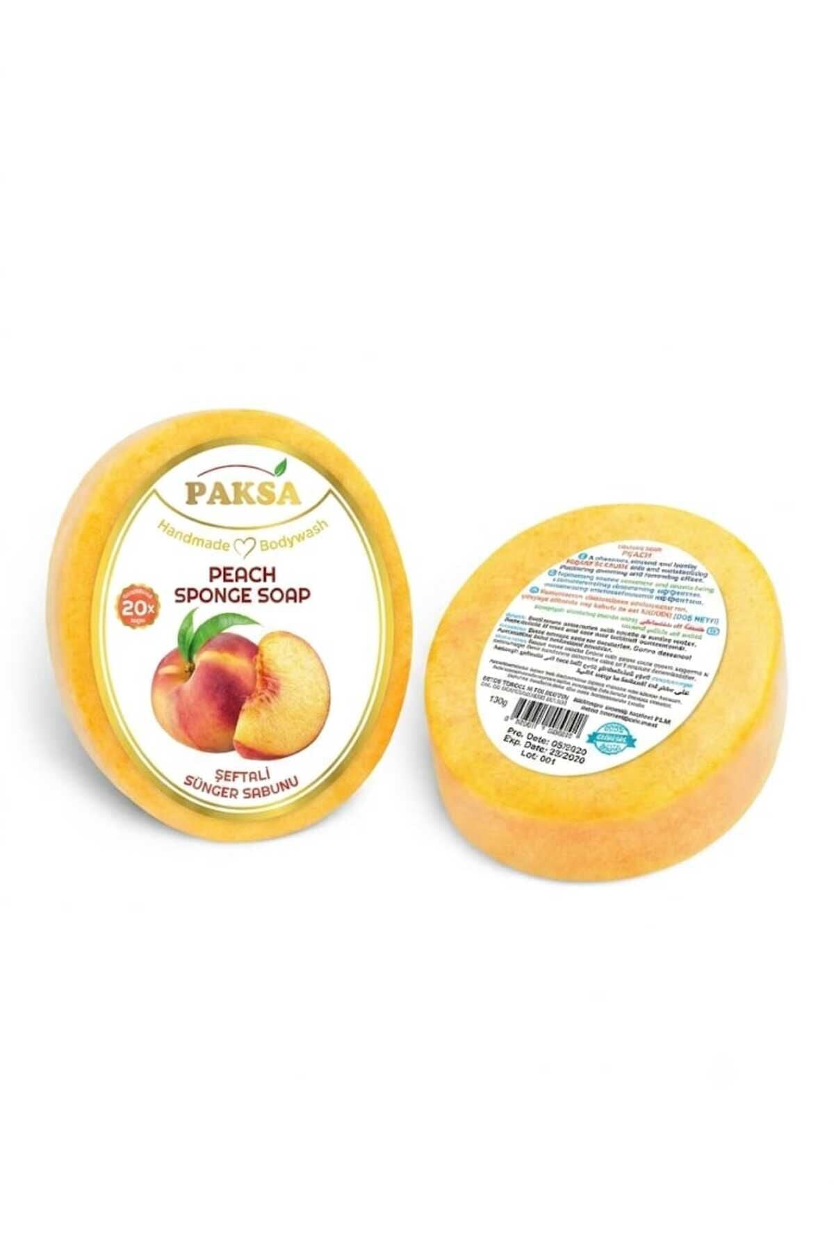 Doğal Şeftali Özlü Süngerli Duş Sabunu 125 gr | Doğal Bitkisel Duş Sabunu, Peeling Etkili, Canlandırıcı ve Nemlendirici Vücut Bakım Sabunu