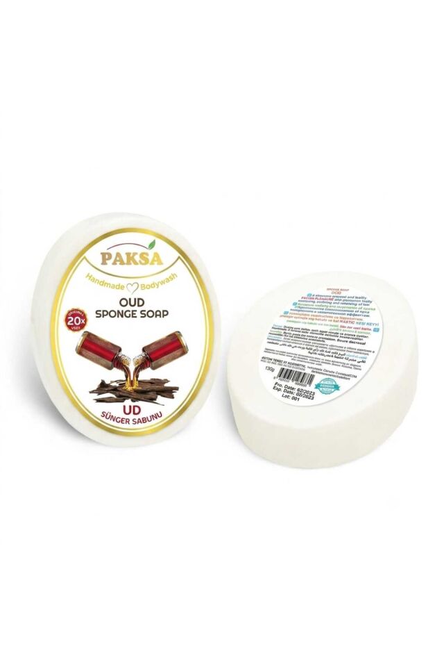 Doğal Ud Süngerli Duş Sabunu 125 gr | Doğal Bitkisel Duş Sabunu, Peeling Etkili, Odunsu ve Kalıcı Kokulu, Nemlendirici Vücut Bakım Sabunu