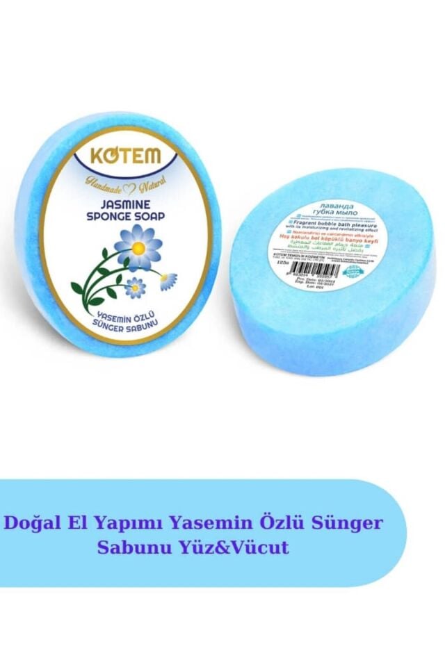 Doğal Yasemin Özlü Süngerli Duş Sabunu 125 gr | Doğal Bitkisel Duş Sabunu, Peeling Etkili, Ferahlatıcı ve Nemlendirici Vücut Bakım Sabunu