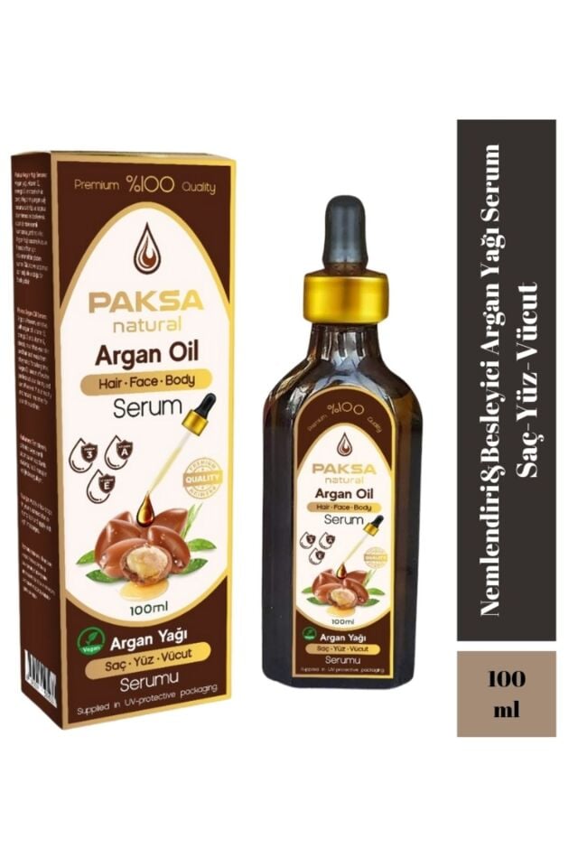 Argan Yağı Saç, Yüz ve Vücut Serumu 100 ml | Bitkisel Çok Amaçlı Bakım Serumu, Besleyici, Onarıcı ve Yoğun Nemlendirici Bakım Yağı