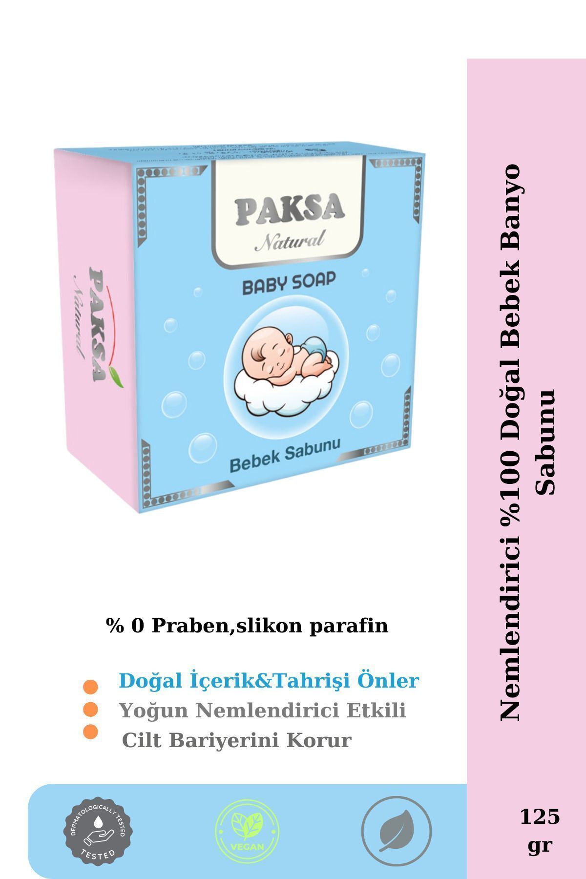 Bebe Sabunu 2 x 125 gr | Doğal Bitkisel Sabun, Hassas Ciltler İçin Nazik Temizleyici, Yumuşatıcı ve Besleyici Çoklu Bebek Bakım Sabunu Paketi