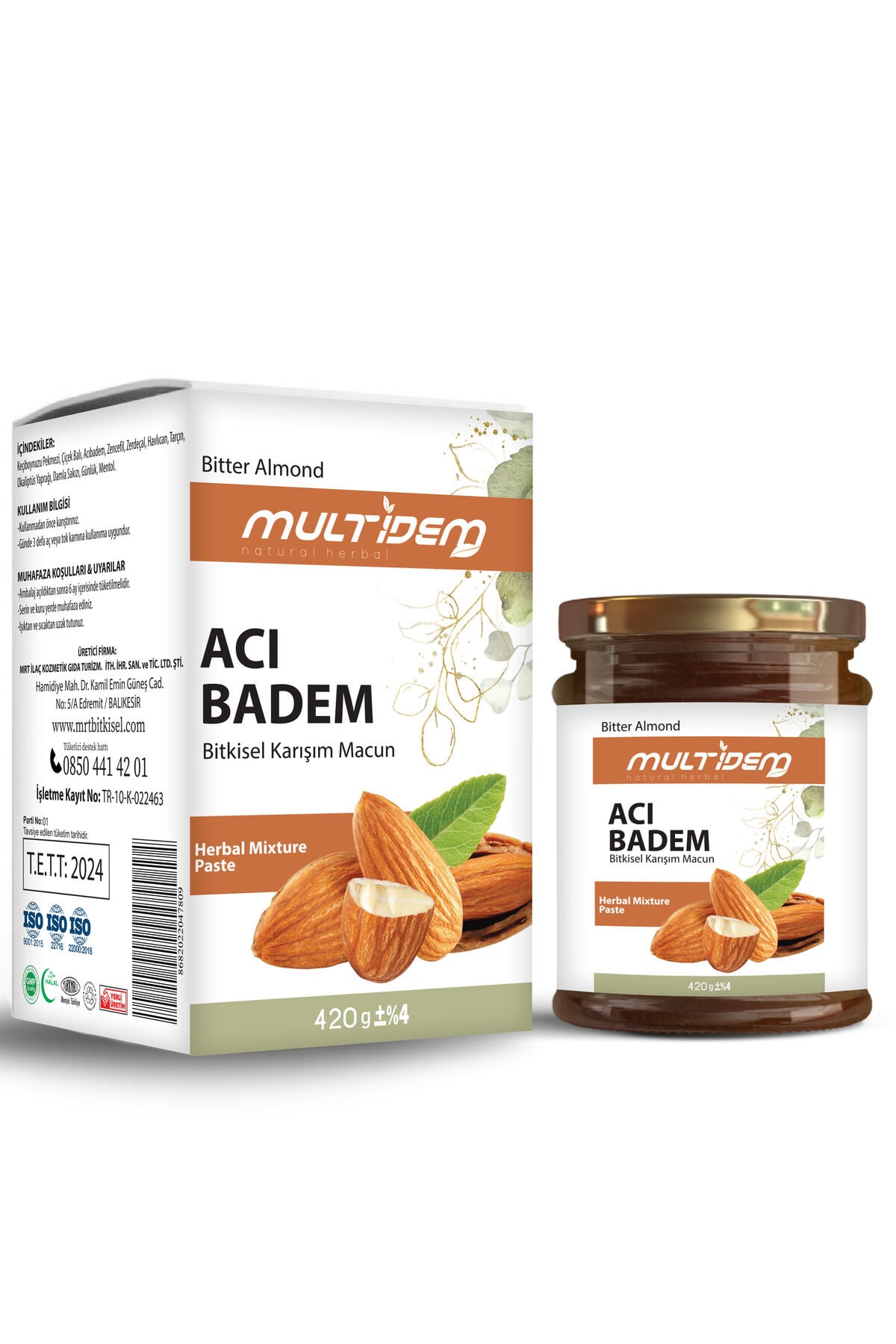 Acı Badem Macunu 420 gr | Doğal Bitkisel Macun, Geleneksel Gıda, Öksürük ve Solunum Yolu Destekleyici Besleyici Karışım