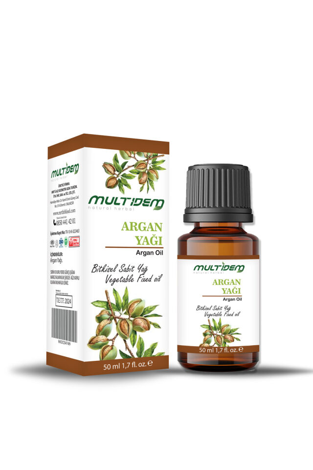 Argan Yağı 50 mL | Doğal Bitkisel Sabit Yağ, Yoğun Nemlendirici, Besleyici ve Onarıcı Cilt ve Saç Bakım Yağı