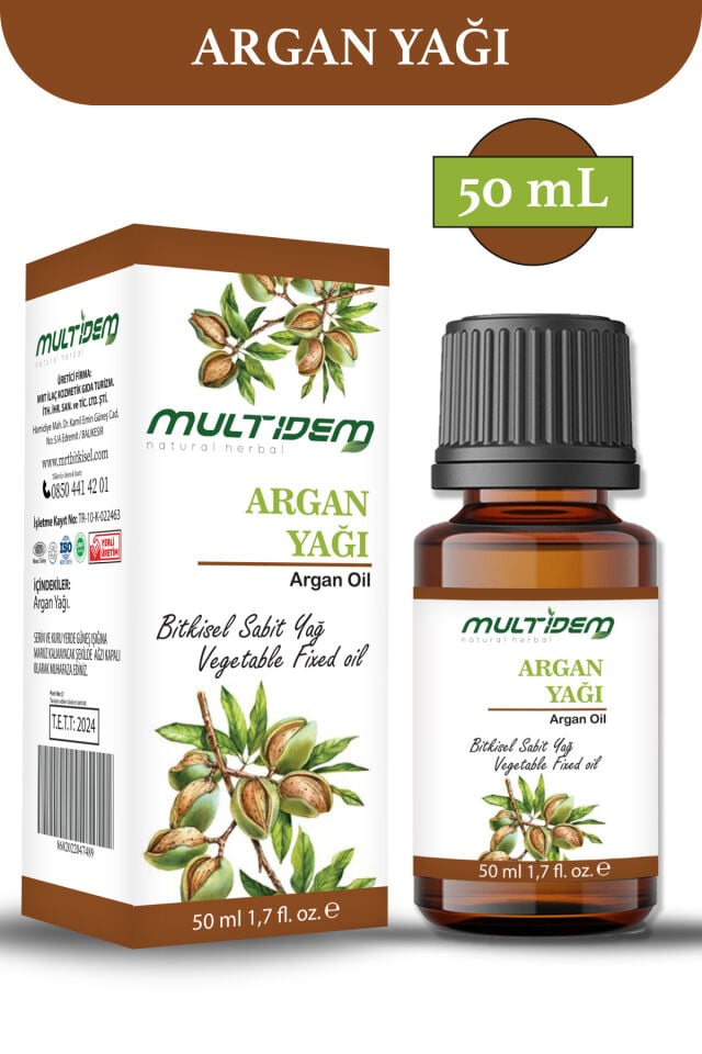 Argan Yağı 50 mL | Doğal Bitkisel Sabit Yağ, Yoğun Nemlendirici, Besleyici ve Onarıcı Cilt ve Saç Bakım Yağı
