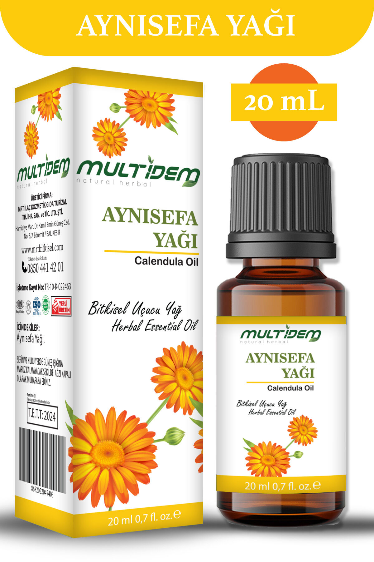 Aynısefa Yağı 20 mL | Doğal Bitkisel Sabit Yağ, Yatıştırıcı, Onarıcı ve Yoğun Nemlendirici Cilt Bakım Yağı