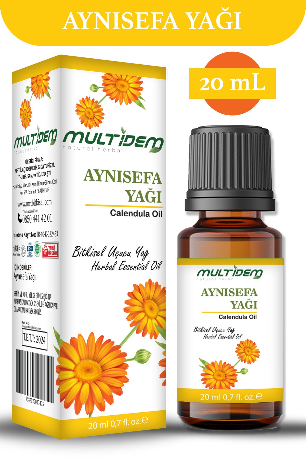 Aynısefa Yağı 20 mL | Doğal Bitkisel Sabit Yağ, Yatıştırıcı, Onarıcı ve Yoğun Nemlendirici Cilt Bakım Yağı