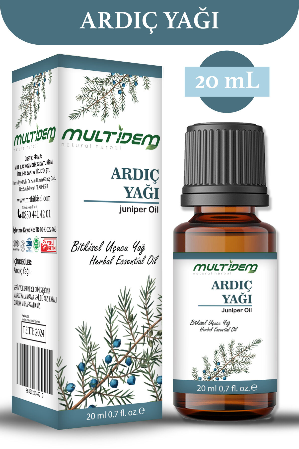 Ardıç Uçucu Yağı 20 mL | Saf Uçucu Yağ, Arındırıcı, Canlandırıcı ve Rahatlatıcı Aromaterapik Cilt Bakım Yağı