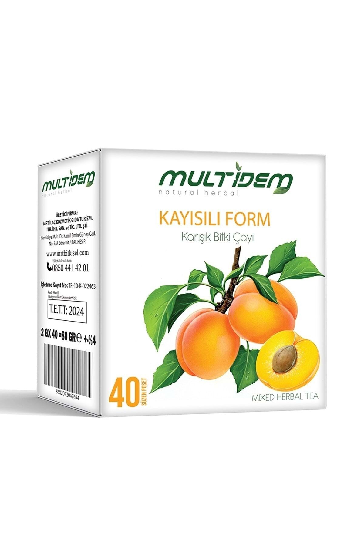 Kayısılı Bitkisel Form Çayı 40'lı (Süzen Poşet) | Doğal Form Çayı, Sindirim Düzenleyici, Metabolizma Destekleyici ve Hafifletici Bitki Çayı