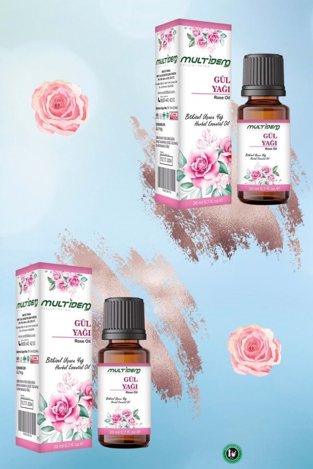 Gül Uçucu Yağı 20 mL | Saf Uçucu Yağ, Yatıştırıcı, Yenileyici ve Lüks Aromaterapik Cilt Bakım Yağı