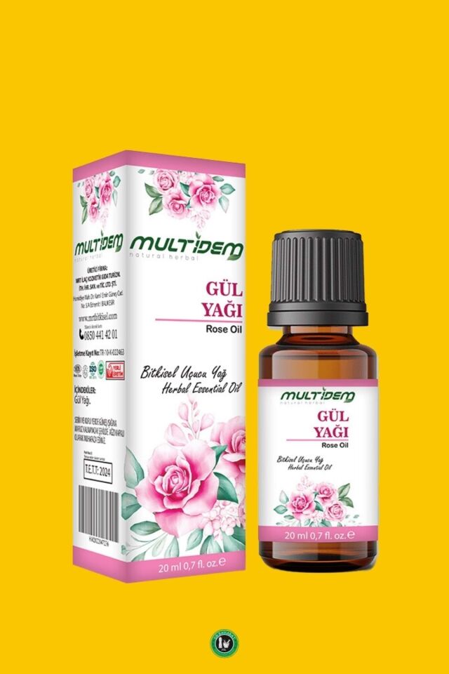 Gül Uçucu Yağı 20 mL | Saf Uçucu Yağ, Yatıştırıcı, Yenileyici ve Lüks Aromaterapik Cilt Bakım Yağı