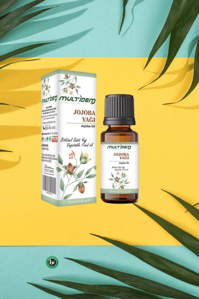 Jojoba Sabit Yağı 20 mL | Doğal Bitkisel Sabit Yağ, Dengeleyici, Nemlendirici ve Besleyici Cilt ve Saç Bakım Yağı