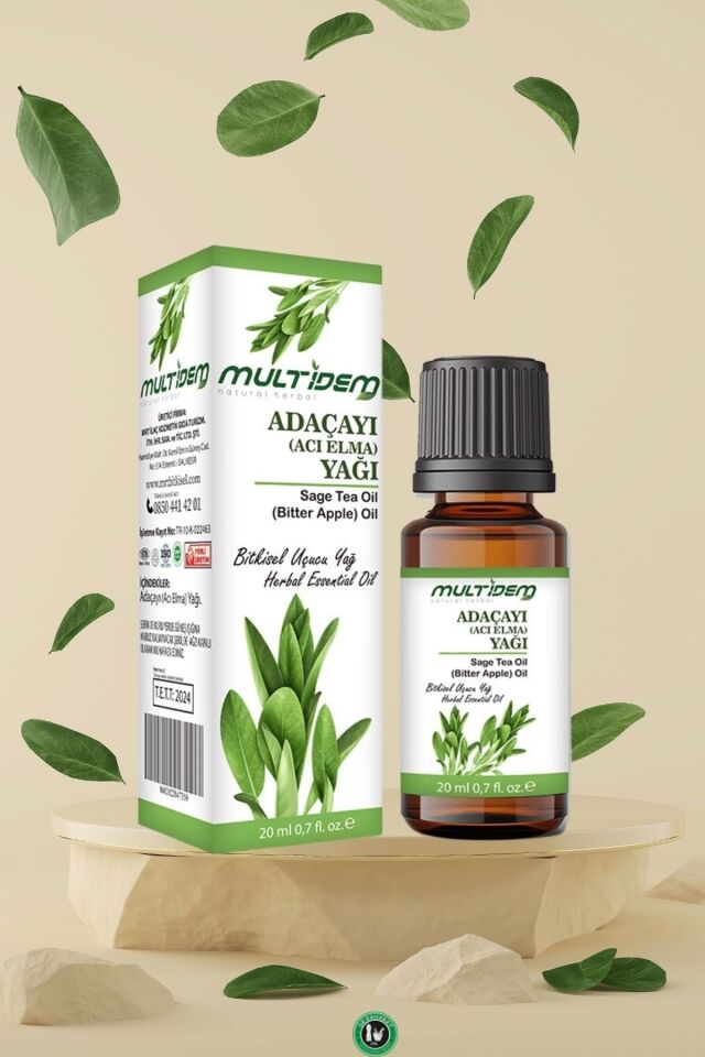 Adaçayı (Acı Elma) Uçucu Yağı 20 mL | Saf Uçucu Yağ, Arındırıcı, Dengeleyici ve Canlandırıcı Aromaterapik Cilt Bakım Yağı