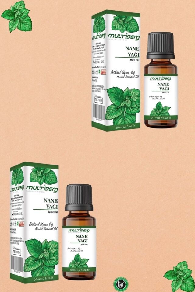 Nane Uçucu Yağı 2x20 mL | Saf Uçucu Yağ, Ferahlatıcı, Canlandırıcı ve Aromaterapik Cilt Bakım Yağı (İkili Avantaj Paketi)
