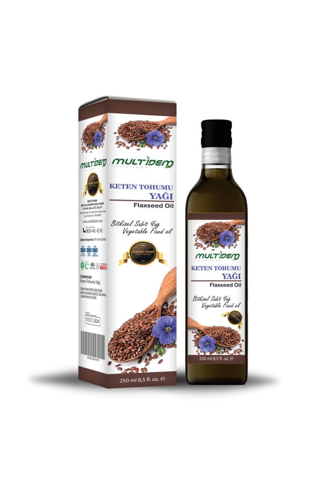 Keten Tohumu Yağı 250 mL | Doğal Soğuk Sıkım Gıda ve Bakım Yağı, Omega-3 Kaynağı, Yoğun Besleyici ve Destekleyici Yağ