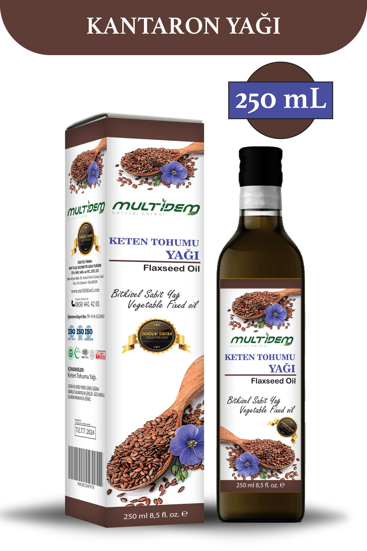 Keten Tohumu Yağı 250 mL | Doğal Soğuk Sıkım Gıda ve Bakım Yağı, Omega-3 Kaynağı, Yoğun Besleyici ve Destekleyici Yağ