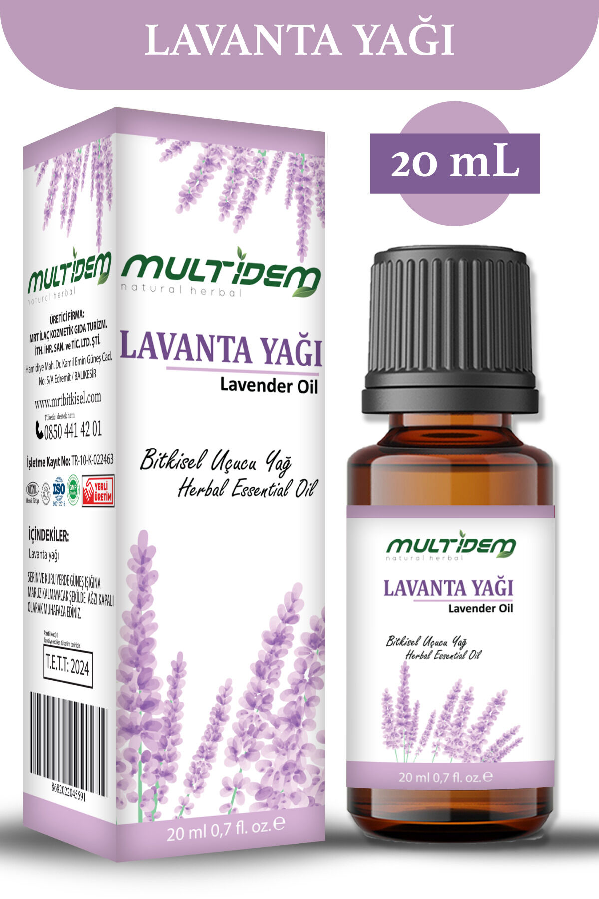 Lavanta Uçucu Yağı 20 mL | Saf Uçucu Yağ, Yatıştırıcı, Rahatlatıcı ve Aromaterapik Bakım Yağı